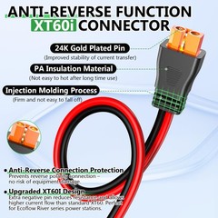 Solar to XT60i Extension Cable 12AWG 50FT XT60i Female to Male Connector for …