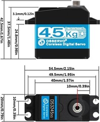 45KG High Torque Coreless Servo Motor with Stainless Steel Gear – 180 Degrees