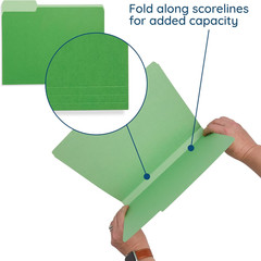 File Folders Letter Size 1/3 Cut Tabs 100 Pk Various Colors Two Tone Durable