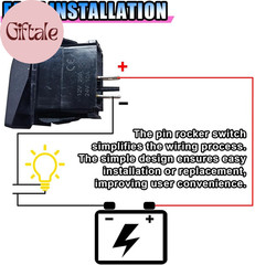 2 Pin Rocker Switch, Waterproof On-Off-On Momentary Rocker Toggle Switch, 12V 20