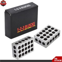 1-2-3 Blocks 23 Holes .0002″ Machinist 123 Jig 1 Matched Pair High Precision US