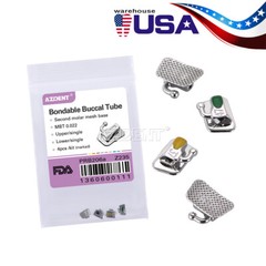 AZDENT Dental Ortho Buccal Tube Bondable Non-Conv 1st/2nd Molar Roth/MBT .022