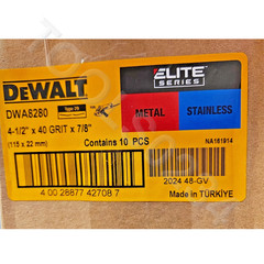 Dewalt DWA8280 4-1/2″ X 7/8 40G T29 Ceramic Flap Disc LOT OF 10 Metal SS Elite