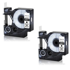 2x A45013 Black on White Label Tape Compatible for DYMO D1 LabelManager 100 200