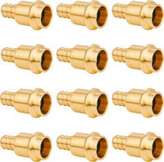 12 Pack 1/2″ Press Propress X 1/2″ PEX Adapter Crimp Fittings Brass Coupling Con