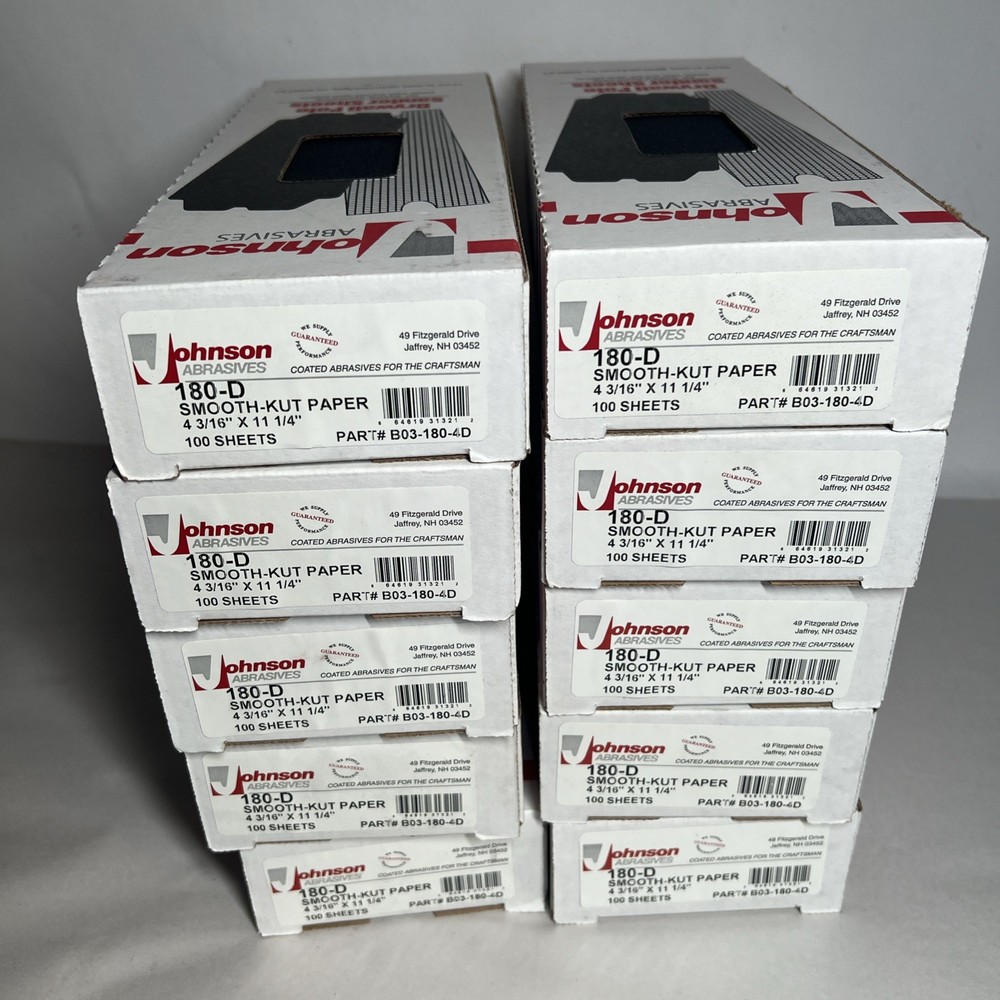 1000 Sheets Johnson Drywall Pole Sander 180-D Smooth-Kut Sanding Paper 4″x11″