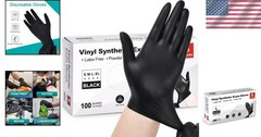 Versatile 4 Mil Black Disposable Gloves – Latex-Free and Waterproof, Large Size