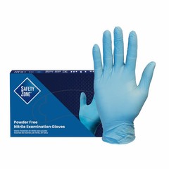Safety Zone ProGuard Blue Nitrile Powder Free Exam Glove – Small, 1 Box of 100
