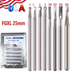 Dental Surgical Burs Round Long 4 556 557 558 330 Carbide Burr High Speed 25mm