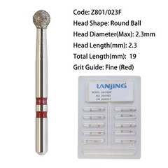Zirconia Diamond Burs Dental Adjustment FG Round End Taper Cylinder Football