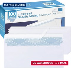 100PCS #10 Business Envelopes Self Seal White Letter Size No Window Security