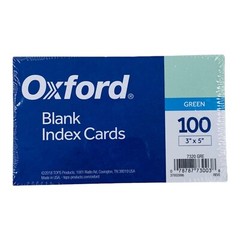 Green Index Cards 2 Packs Oxford Blank Unruled 3″ x 5″ 100 Cards per Pack