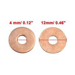 20pcs 4mm Inner Diameter Copper Washers Flat Sealing Gaskets Rings
