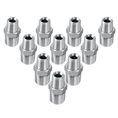 10 Pack Hydraulic Adapter Fittings: 3/8″ NPTF Male x 1/2″ NPTF Male with Cover