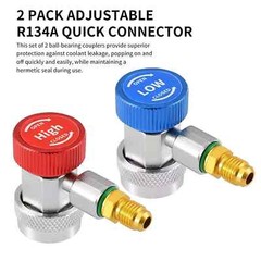 2Pack R134A Quick Connector Adapter Coupler Auto AC Manifold Gauge Low/High HVAC