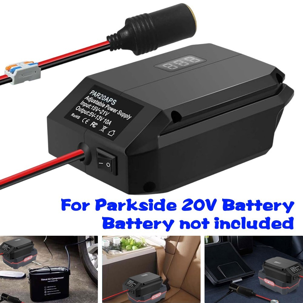 DC 20V to 12V Step Down Converter Adapter for Parkside X20V Team Battery W/ Wire