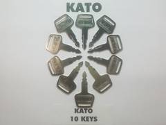 (10) Kato Keys, Heavy Construction Equipment Ignition Start Key with Logo