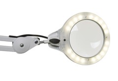 LFG028217 Luxo LFM LED Magnifier, 30″ Arm, 5-D Lens & Edge Clamp, Light Grey