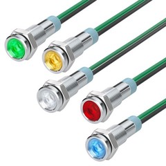 5PCS LED Indicator Light 6MM 1/4″ Waterproof IP65 Metal Signal Lamp 110-220V …