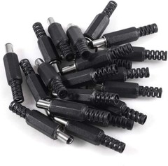 Male DC Power Plug Connectors 2.1mm x 5.5mm for LED Lights, CCTV & Electronics