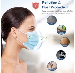 100/50 Pcs Blue Face Mask Mouth & Nose Protector Respirator Masks with Filter