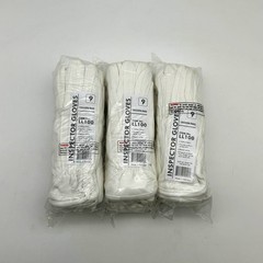 Superior LL100 Parade Inspector White Gloves Size 9 Large Cotton 36 Pairs