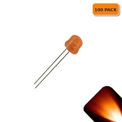 100 x LED 5mm / 4.8mm Amber Orange Diffused Ultra Bright Straw Hat LEDs Light RC