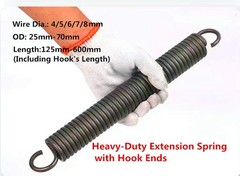 Heavy Duty Spring Steel Expansion Extension Tension Springs ,Wire Dia.4-8mm