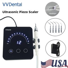 Dental Ultrasonic Piezo Scaler LED Handpiece 5*Tips for EMS Cavitron Woodpecker