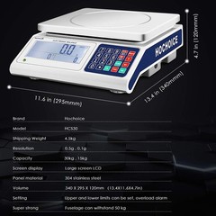 Industrial Counting Scale Gram Scales for Parts and Coins 66lb/0.00022lb-30kg…