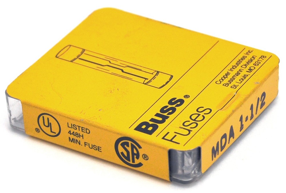 BUSS FUSES 448H Min. Fuse 100A,200A 250V AC/10kA 125V AC, MDA 1-1/2 USA 5/Pak