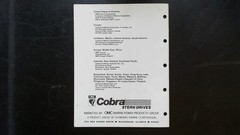 OMC Cobra Stern Drives Optional Equipment Parts Catalog 986550 1989