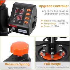 6 in 1 Heat Press Machine Sublimation Printing 12″x15″ For T-Shirt Mug Hat Plate