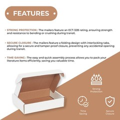 12 x 10 x 4″ White Deluxe Literature Mailers ECT-32B 50/Case