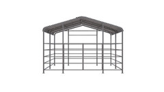 Free ship 13x13ft Galvanized Metal Livestock Shelter Heavy-Duty Cattle Shed US