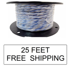 25 Feet – UL Style 1007 / 1569 -2-Cond 20 AWG Twisted Wire No Jacket Blue/White