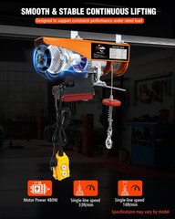 2-in-1 Electric Hoist with Remote, 440lbs Capacity, 65.6ft Lift Height