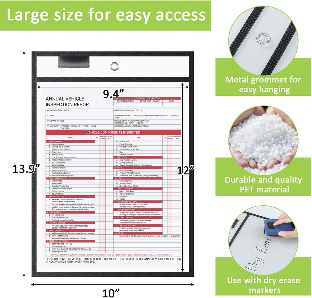 25 Pack Job Ticket Holders 10X13 Inches-Dry Erase Pockets Sleeves Shop Ticket…