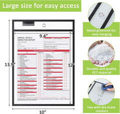 25 Pack Job Ticket Holders 10X13 Inches-Dry Erase Pockets Sleeves Shop Ticket…
