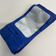 98 Mylar smellproof Clear window Blue resealable bags 7×4.75 (entire bag) 98-Cou