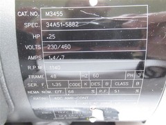 242133 New In Box; Baldor M3455 AC Motor; 1/4HP; 230/460V; 1140RPM; 3PH; 60HZ