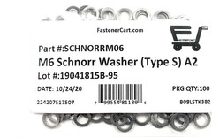 (100) M6 Stainless Steel Type S Safety Lock Washer – Schnorr style washer A2