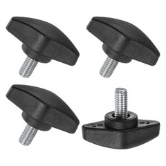 4 Pack M6x12mm Thumb Screws Tee Wing Knobs, Plastic T Handle Clamping Black
