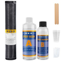 Carbon Fiber Repair Kit 5FT 12″ Cloth Roll 8OZ Resin 4OZ Hardener Fibra de
