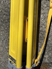 Heavy-Duty Wood & Metal Survey Tripod – Flat Head, Yellow/gray Contractor Grade