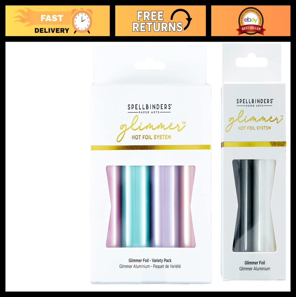 Satin Pastels & Opaque Black/White Hot Foil – 6 Rolls Variety Pack for Crafting
