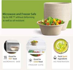 Homestockplus 48 Oz Disposable Bowls – Heavy Duty and Compostable Bowl – Made fr