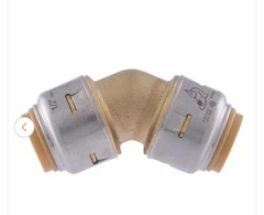 Sharkbite MAX UR648A, 1/2-in. x 1/2-in. Push-to-Connect 45-Degree Elbow Fitting