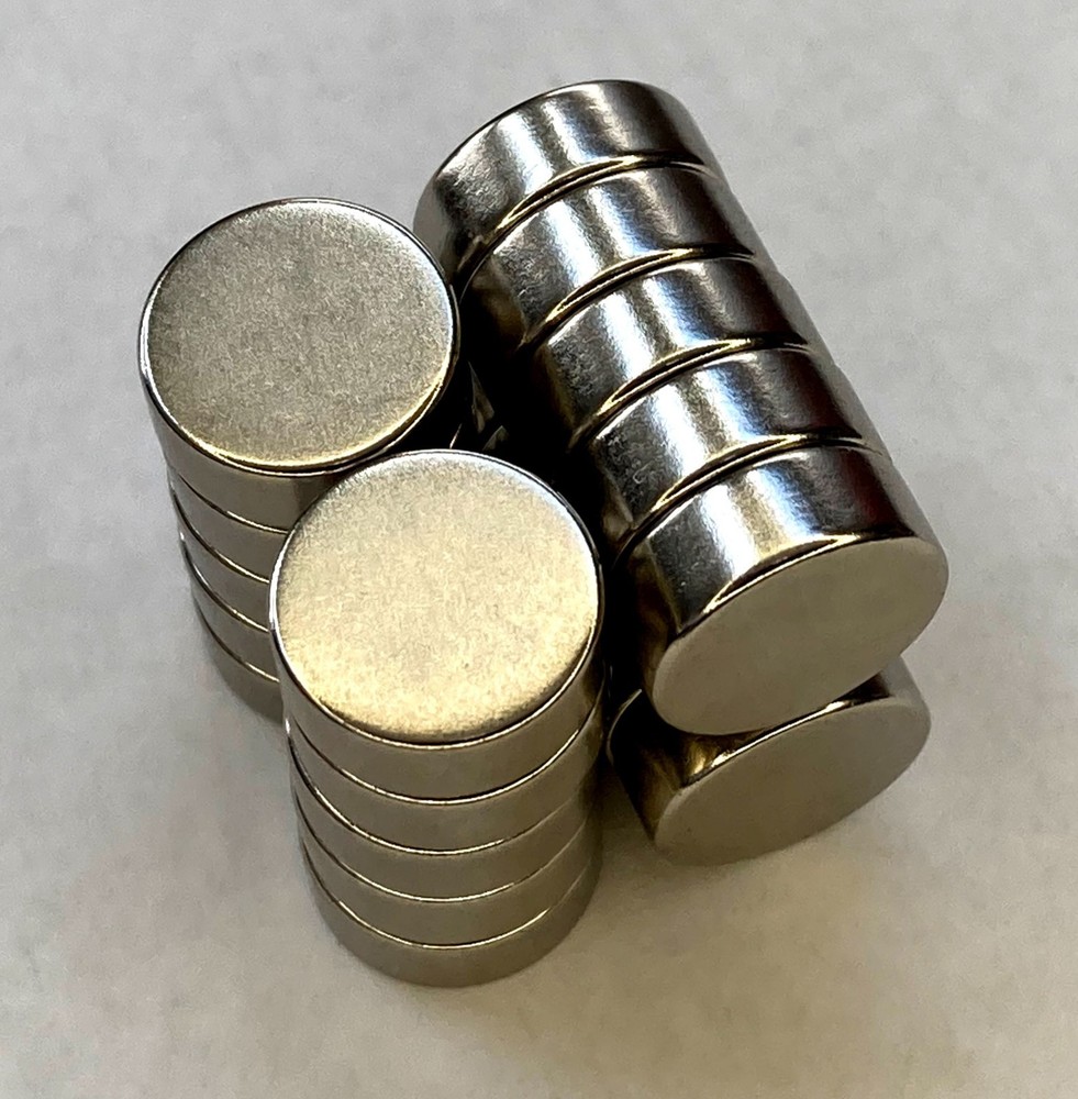 Neodymium Rare Earth Disc Magnets, N42, 1/2″ x 3/16, 12.7mm x 4.76mm (20 Pack)