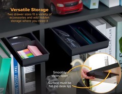 Konnect Under Desk Drawer Organization Self-Adhesive Organizer Under Desk